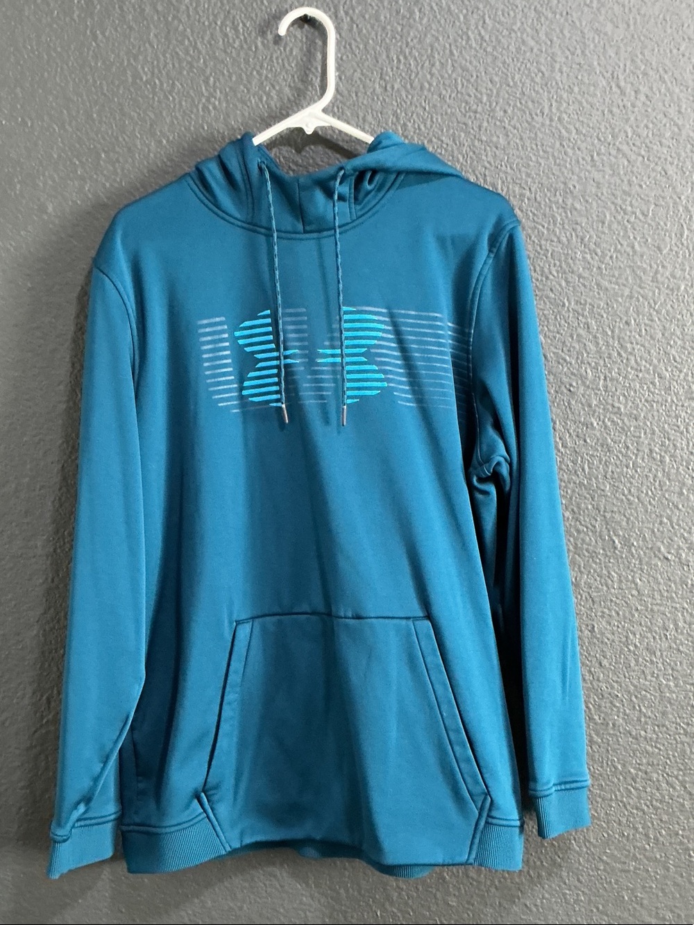 Under Armour Teal Blue Pullover Hoodie with Logo